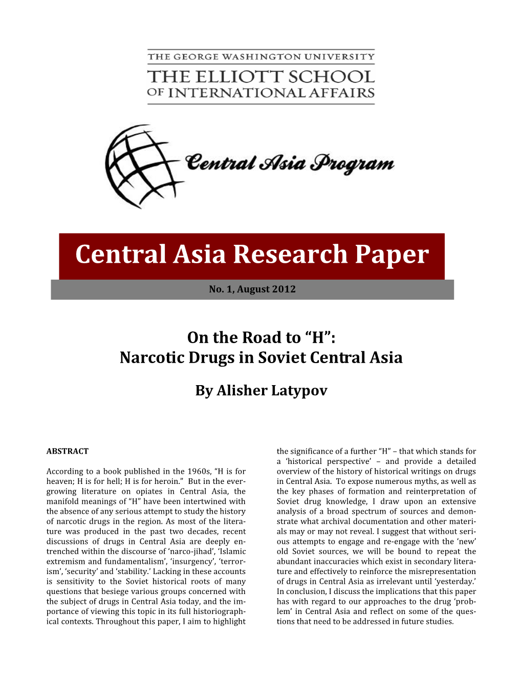 Central Asia Research Paper