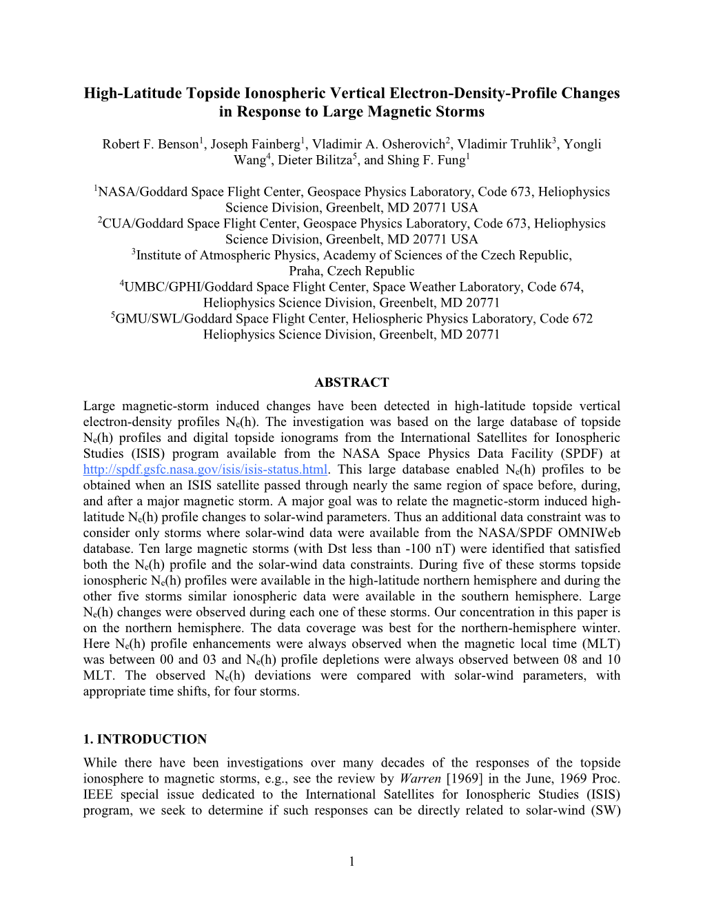 High-Latitude Topside Ionospheric Vertical Electron-Density-Profile Changes in Response to Large Magnetic Storms