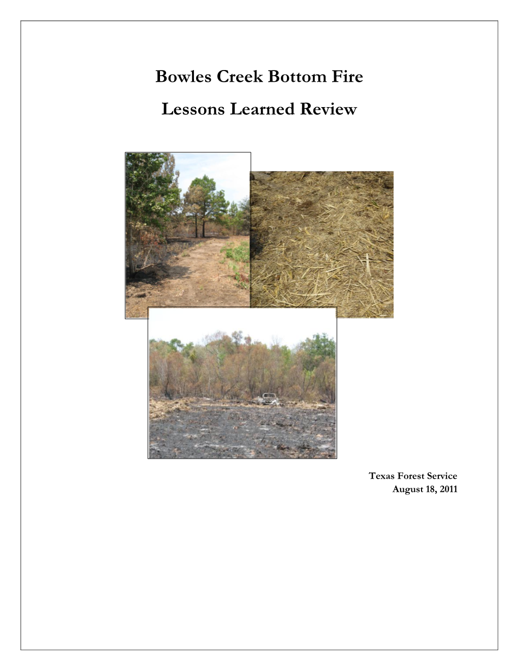 Bowles Creek Bottom Fire Lessons Learned Review