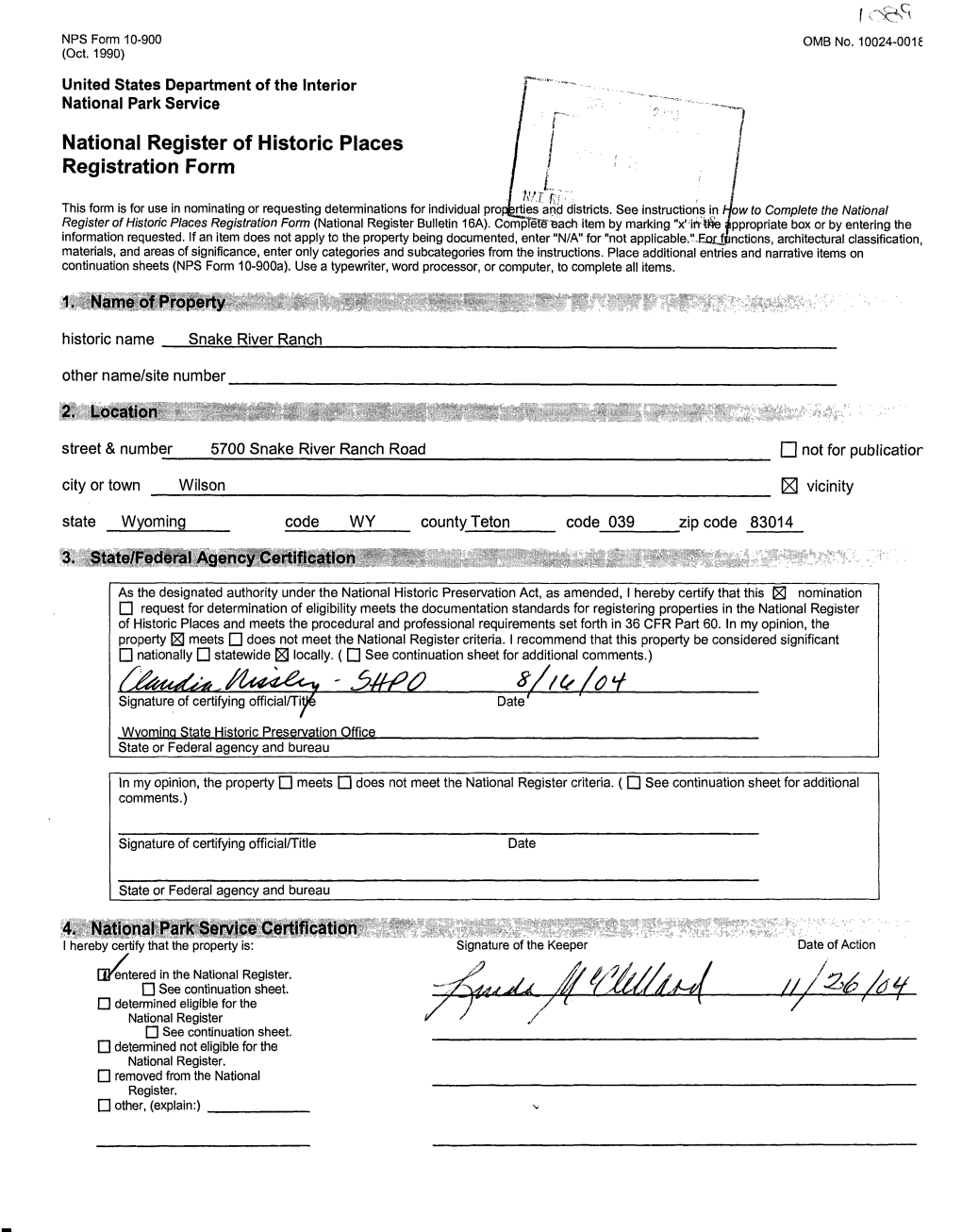 National Register of Historic Places Registration Form