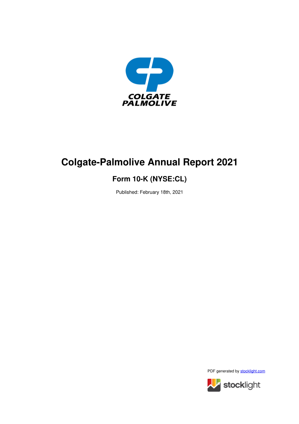 Colgate-Palmolive Annual Report 2021