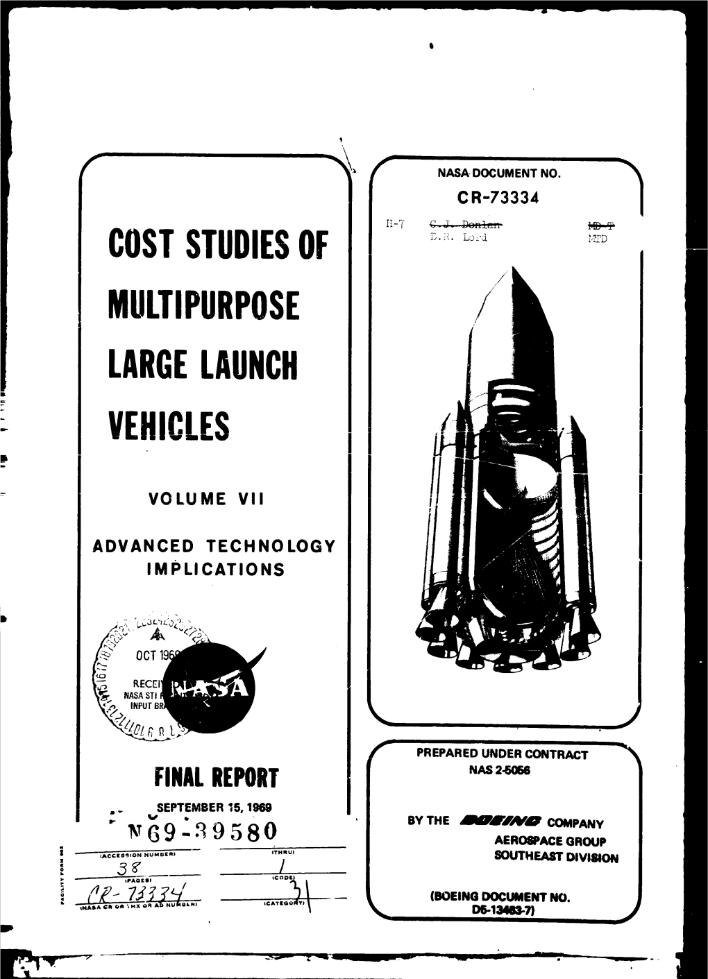 Coststudiesof Multipurpose Largelaunch Vehicles