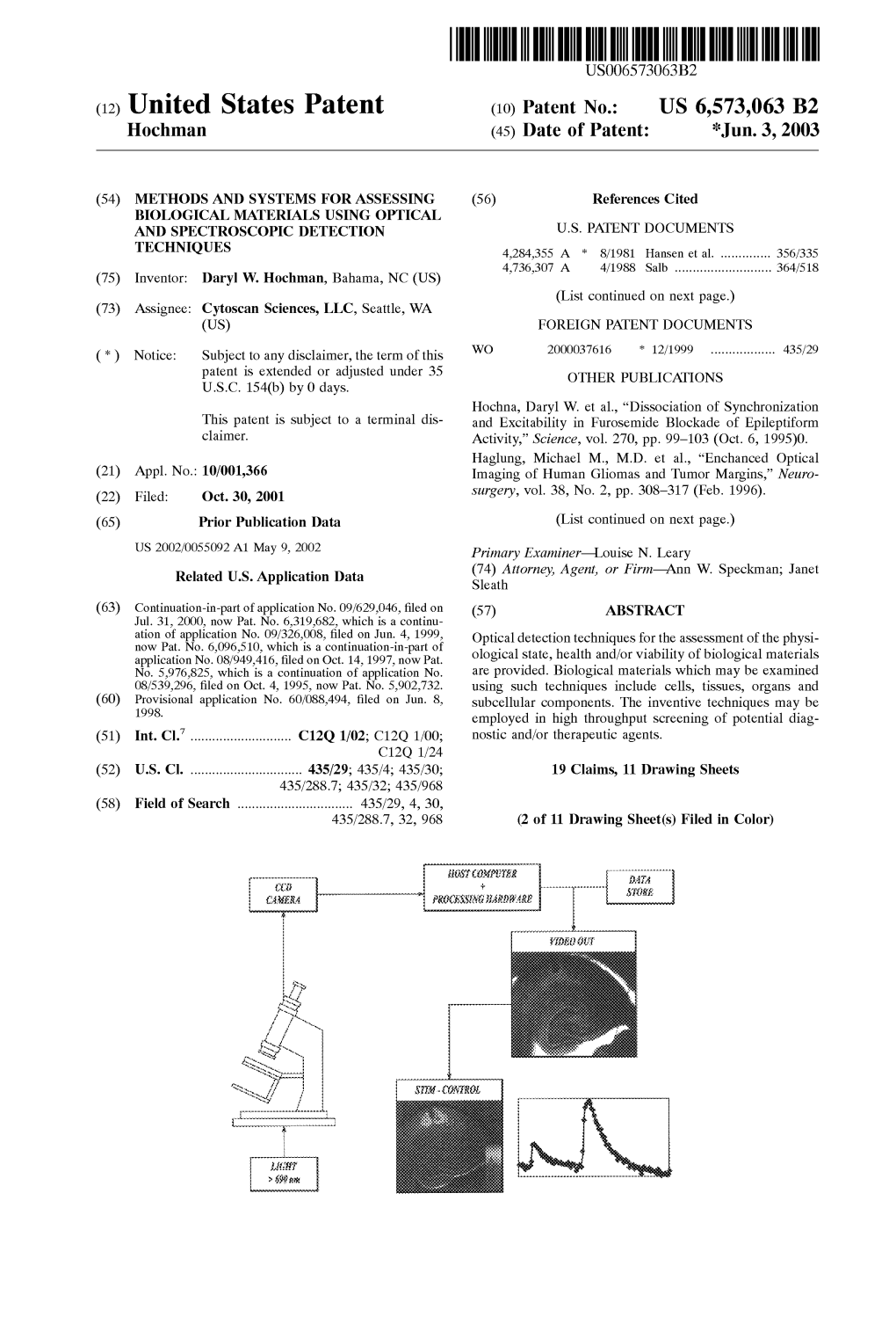 (12) United States Patent (10) Patent No.: US 6,573,063 B2 Hochman (45) Date of Patent: *Jun