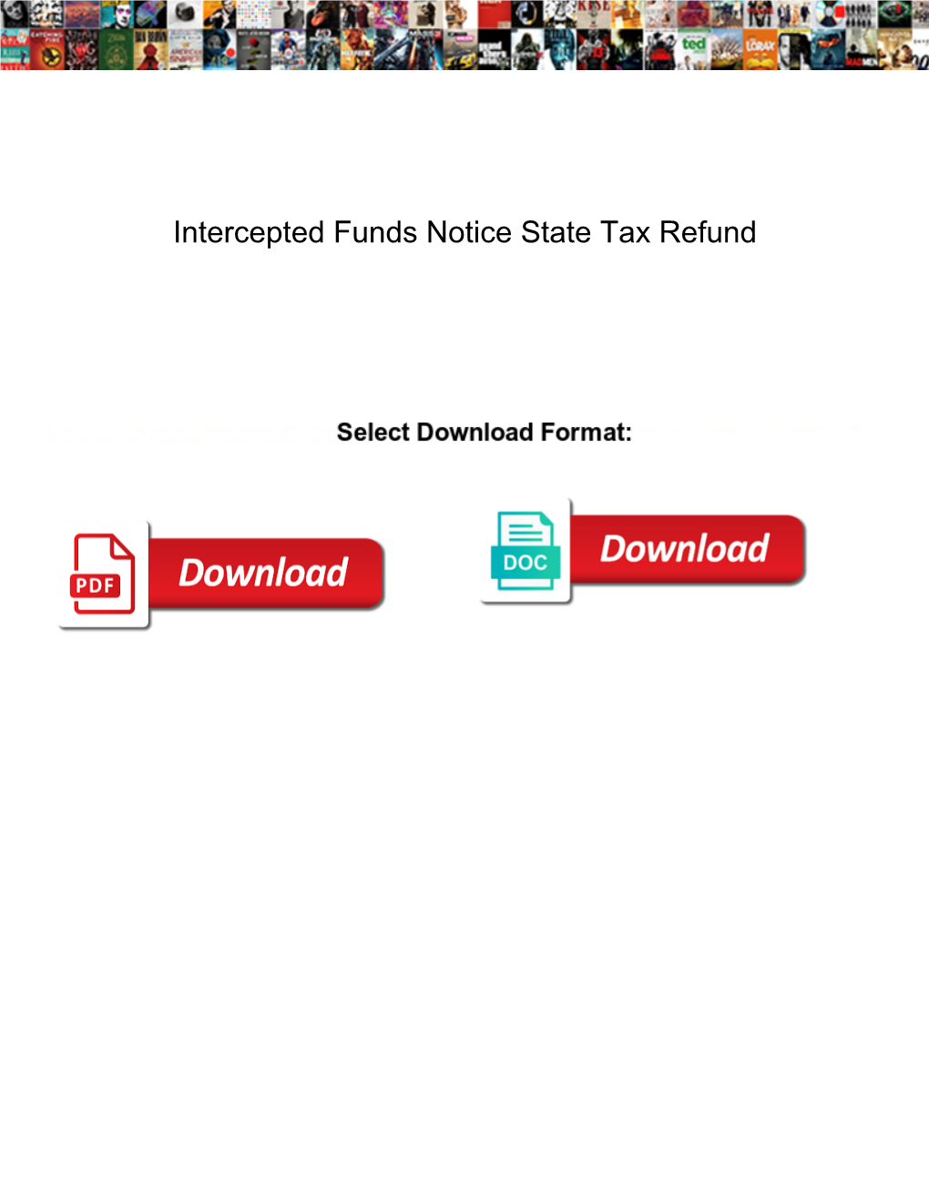 Intercepted Funds Notice State Tax Refund