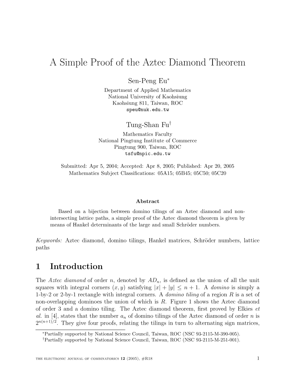 A Simple Proof of the Aztec Diamond Theorem
