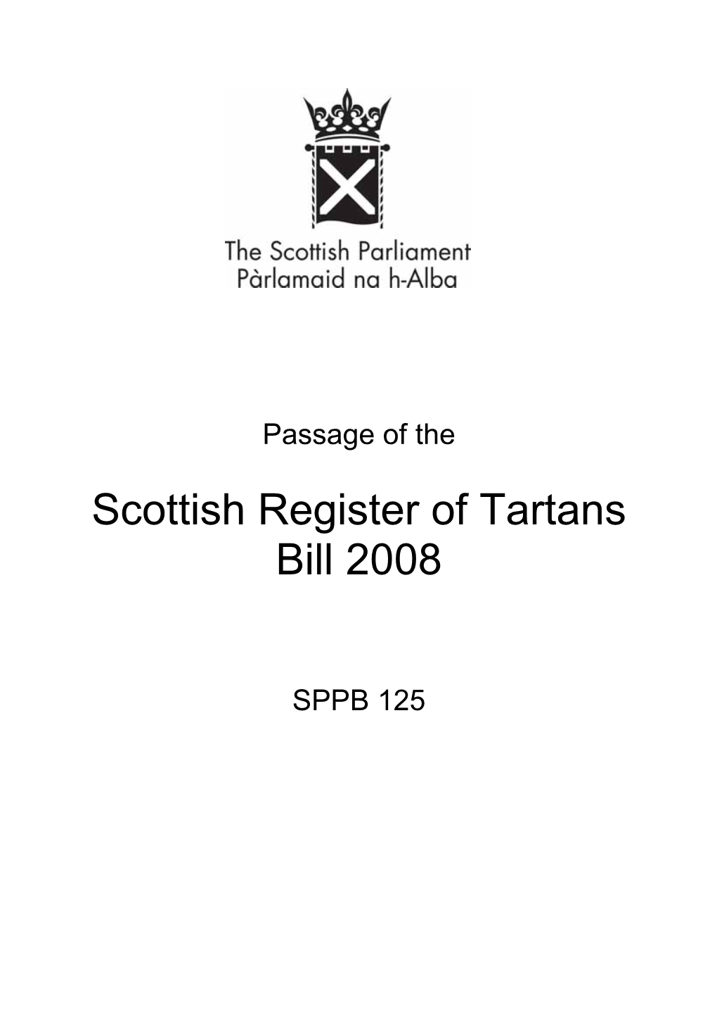 Scottish Register of Tartans Bill 2008