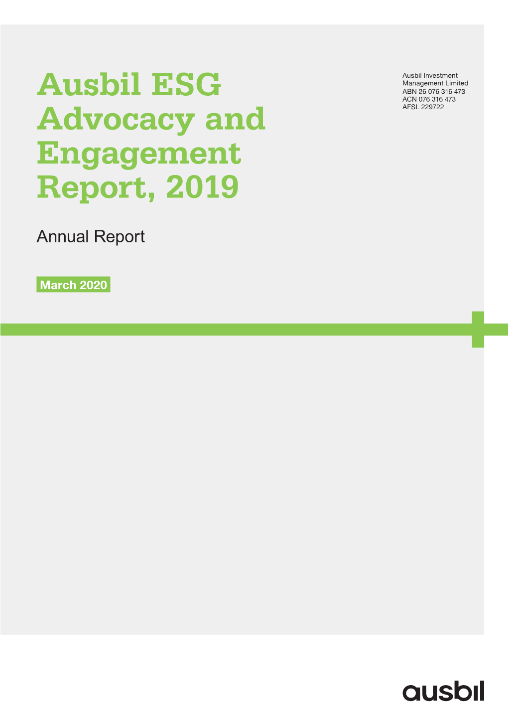 2019 Ausbil ESG Advocacy and Engagement Report