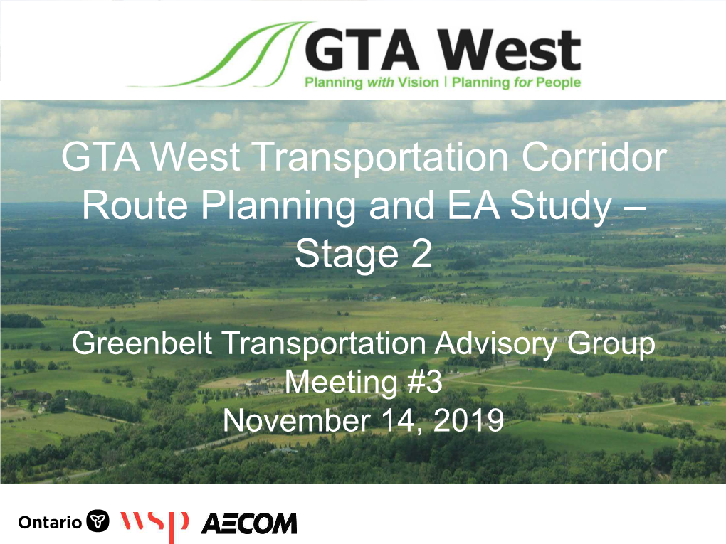 GTA West Transportation Corridor Route Planning and EA Study – Stage 2