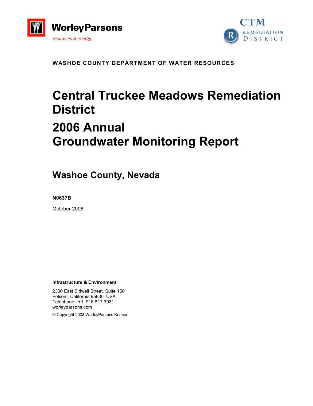 Central Truckee Meadows Remediation District 2006 Annual Groundwater Monitoring Report