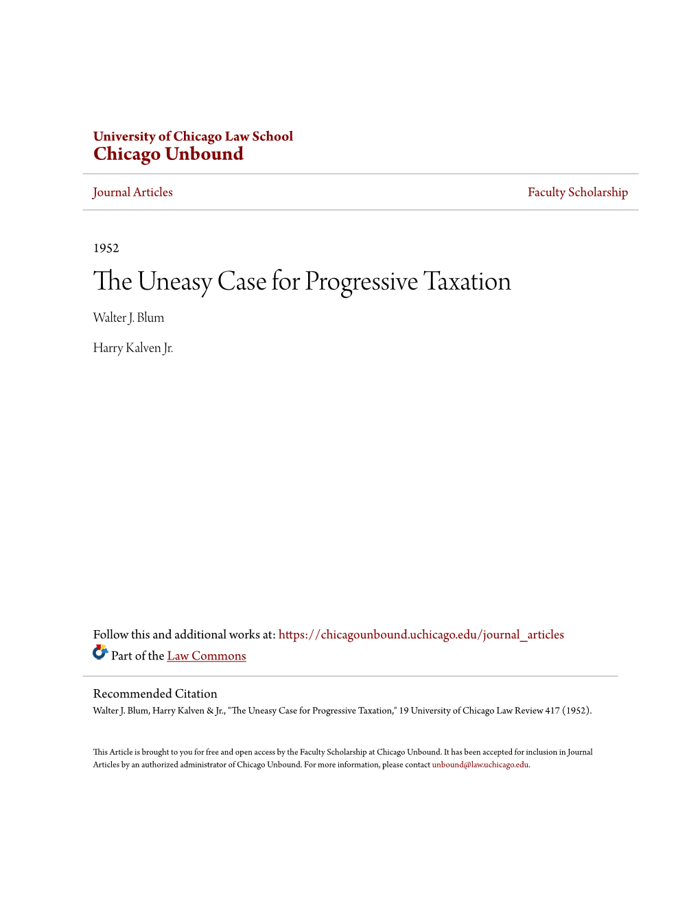 The Uneasy Case for Progressive Taxation