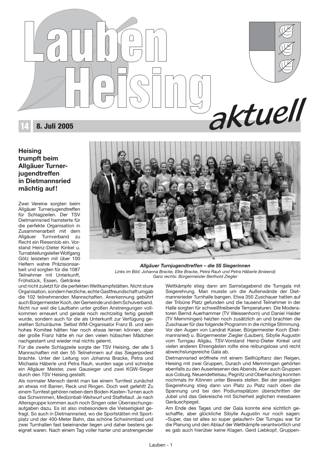 Lauben Heising Aktuell, Ausgabe 14 Vom 08.07.2005