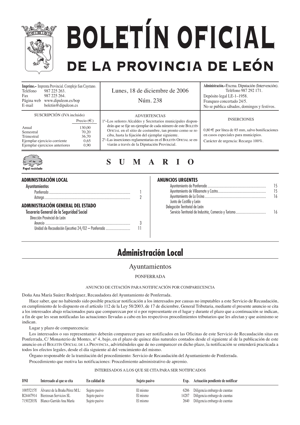 De La Provincia De León