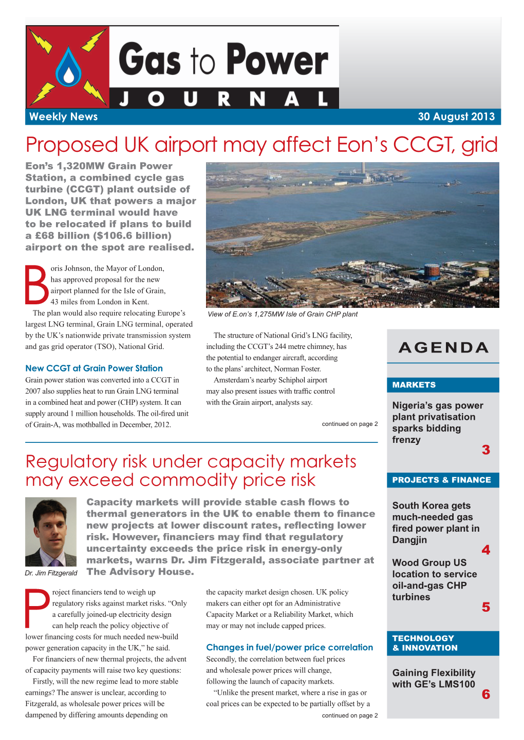 Proposed UK Airport May Affect Eon's CCGT, Grid