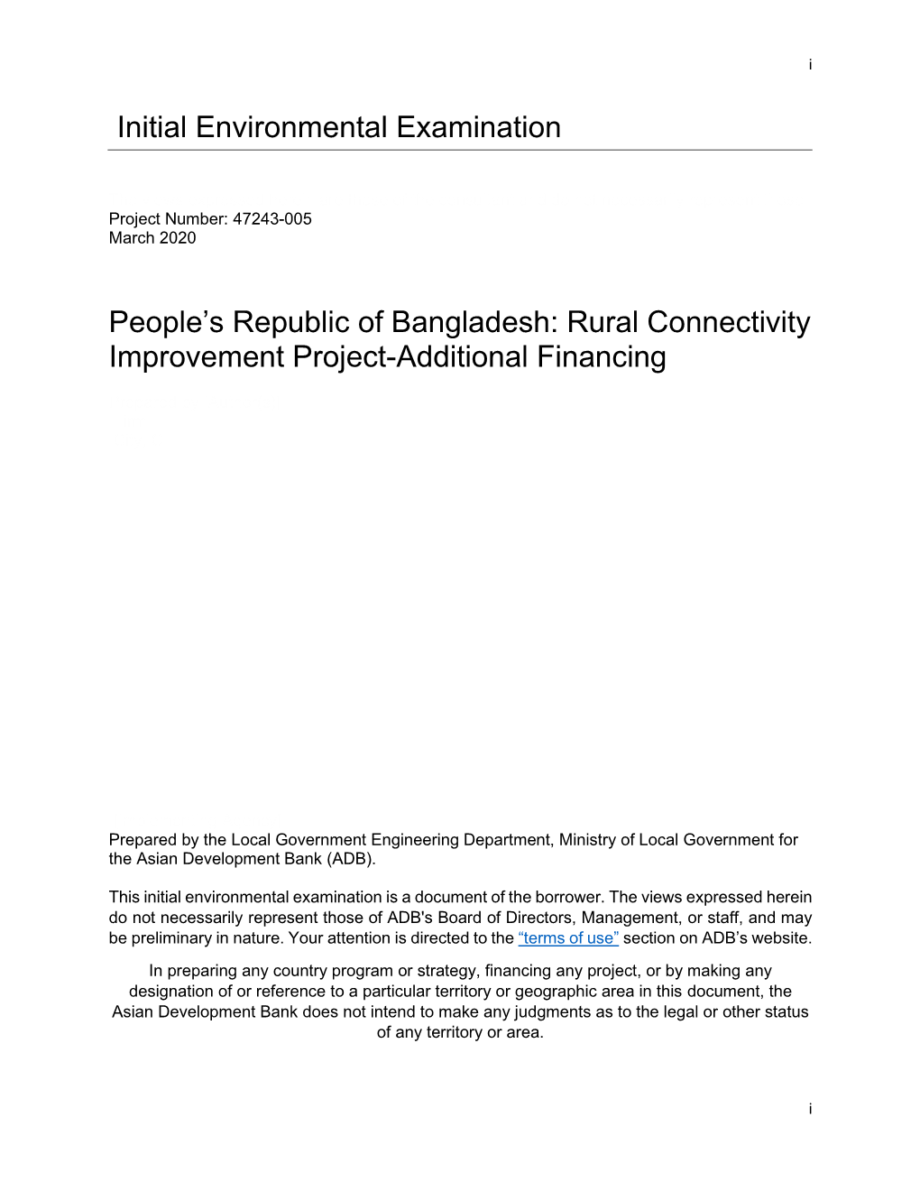 47243-005: Rural Connectivity Improvement Project