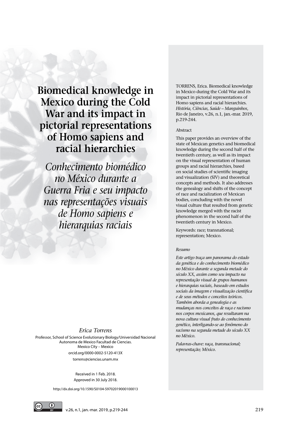Biomedical Knowledge in Mexico During the Cold War and Its Impact