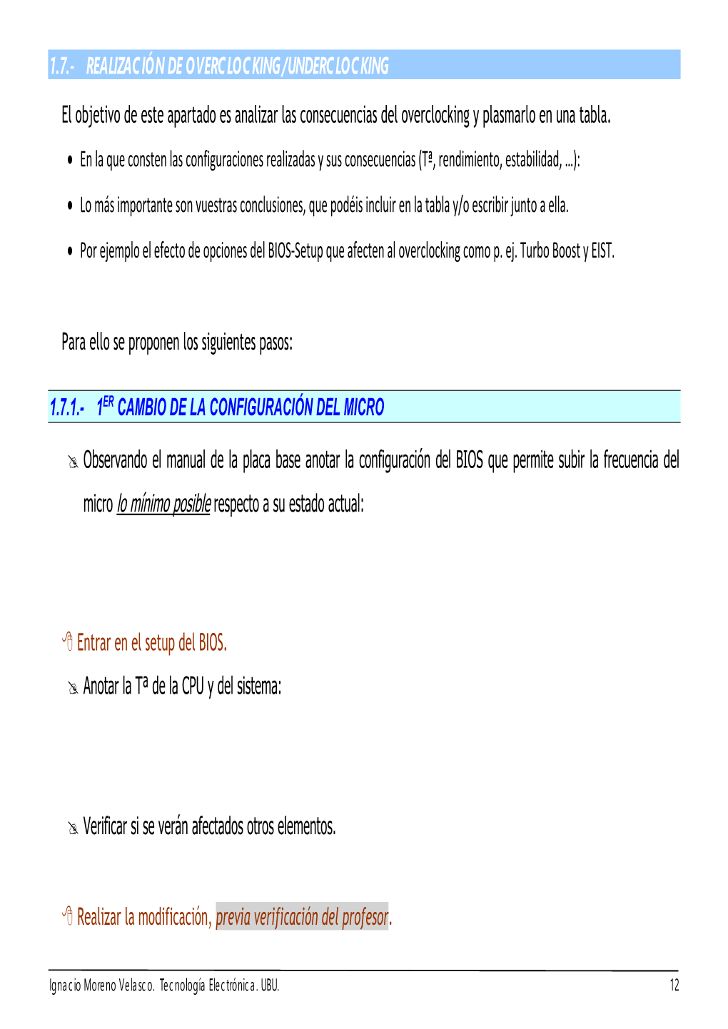 Realización De Overclocking/Underclocking