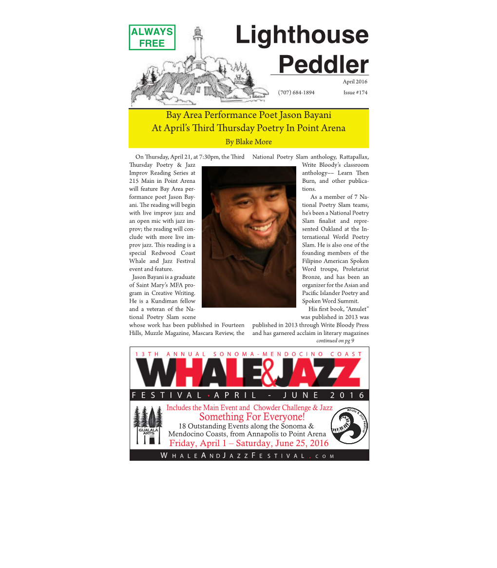 ALWAYS FREE Lighthouse Peddler April 2016 (707) 684-1894 Issue #174
