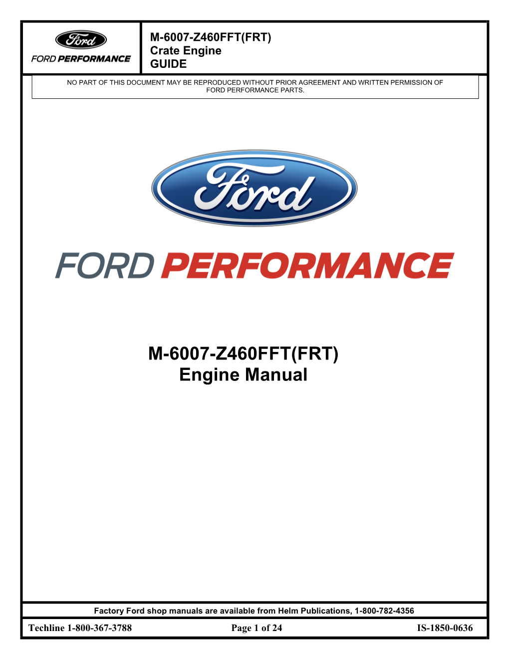 M-6007-Z460FFT(FRT) Crate Engine GUIDE
