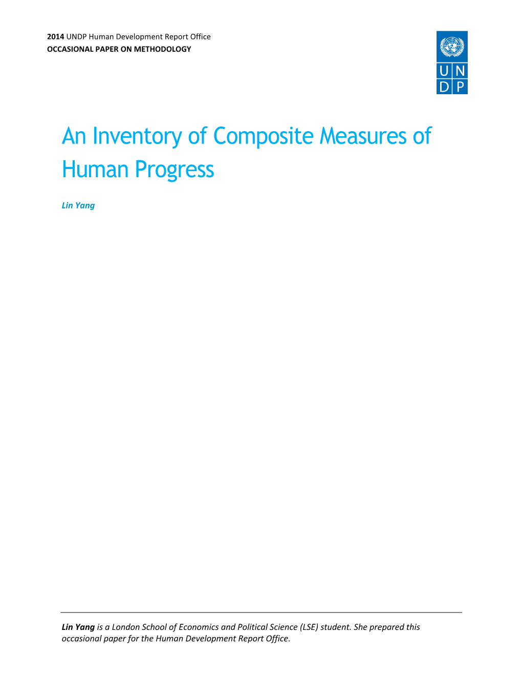 An Inventory of Composite Measures of Human Progress