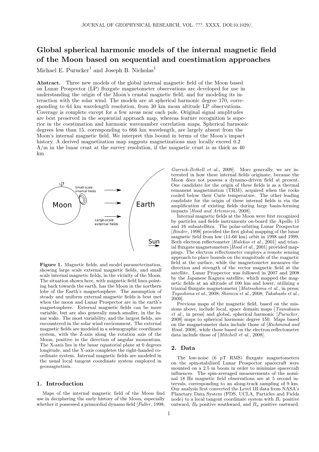 Global Spherical Harmonic Models of the Internal Magnetic Field of the Moon Based on Sequential and Coestimation Approaches