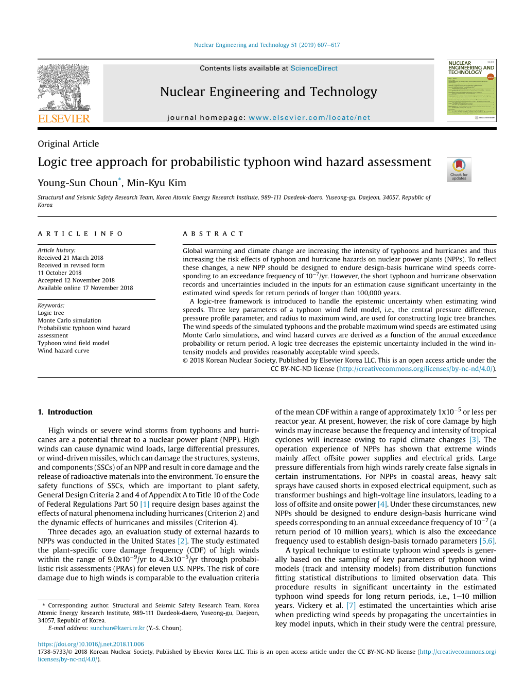 Logic Tree Approach for Probabilistic Typhoon Wind Hazard Assessment