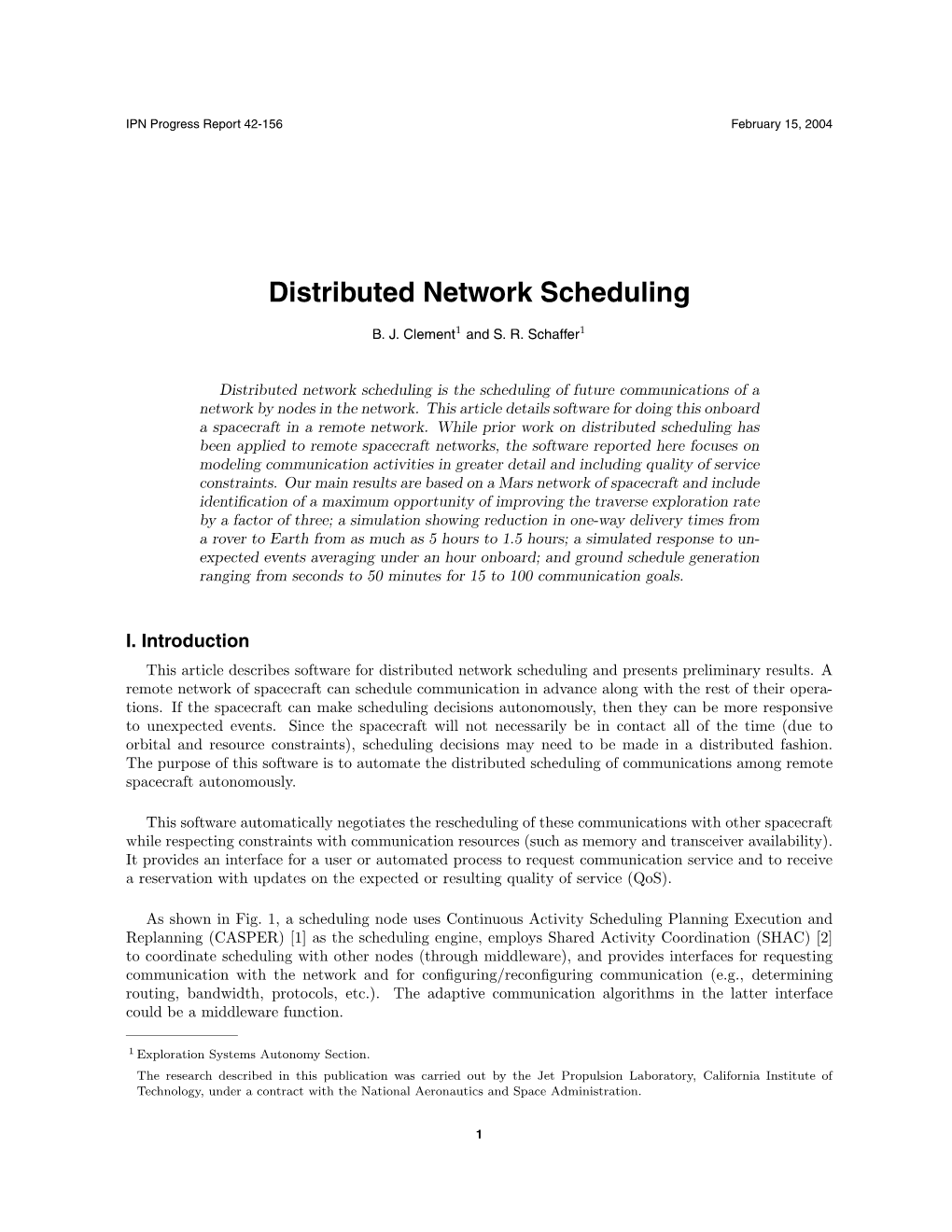 Distributed Network Scheduling