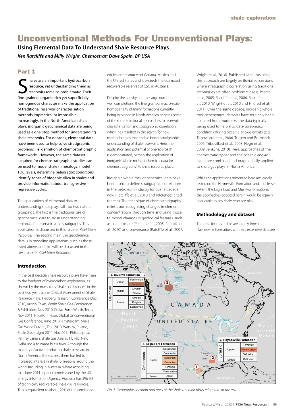 Part 1 Equivalent Resources of Canada, Mexico and Wright Et Al., 2010)