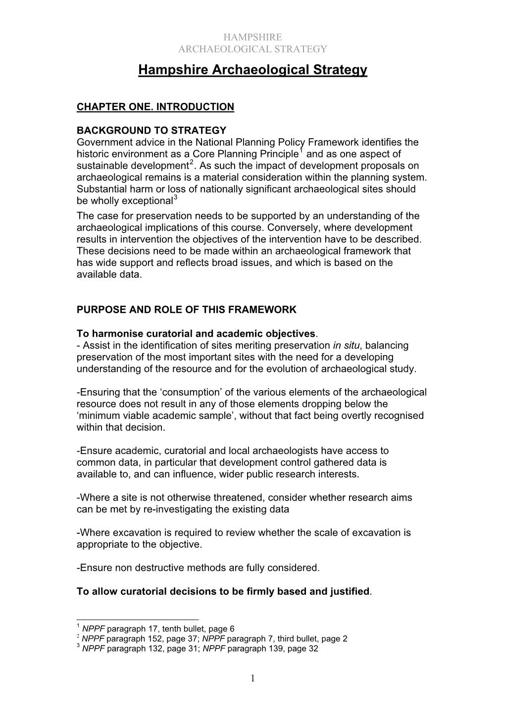 ARCHAEOLOGICAL STRATEGY Hampshire Archaeological Strategy