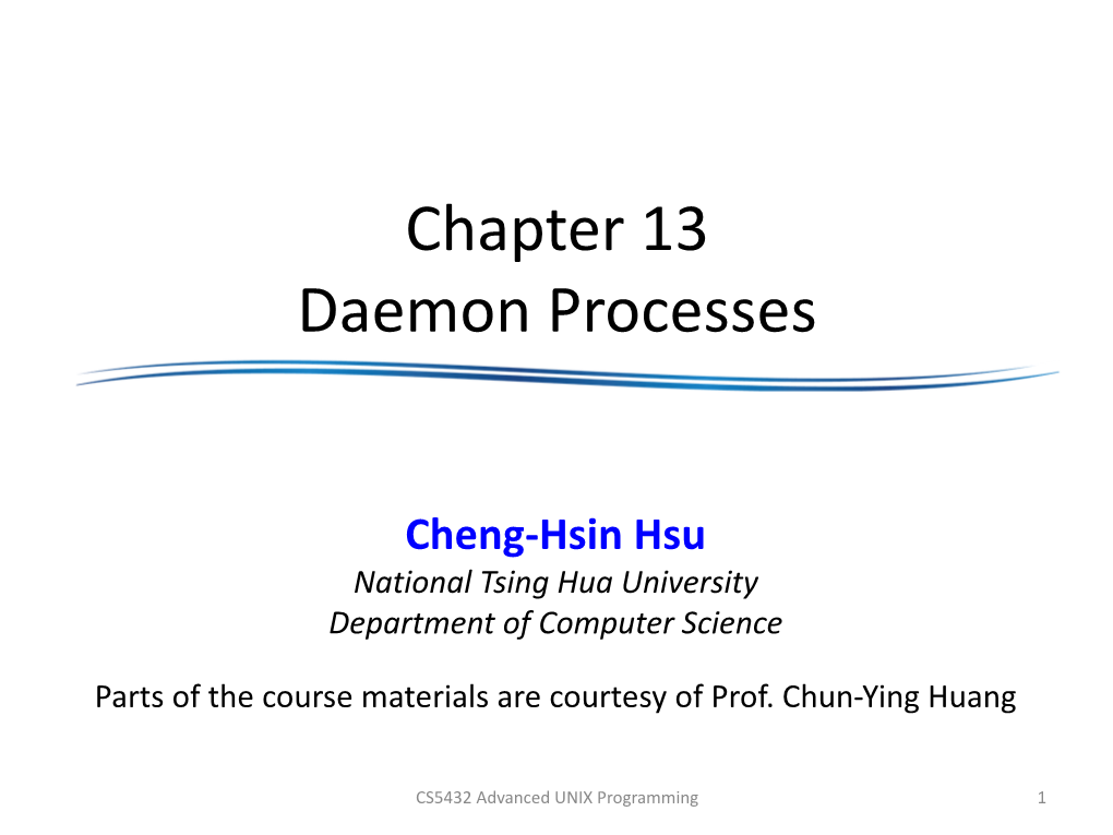 Chapter 13 Daemon Processes