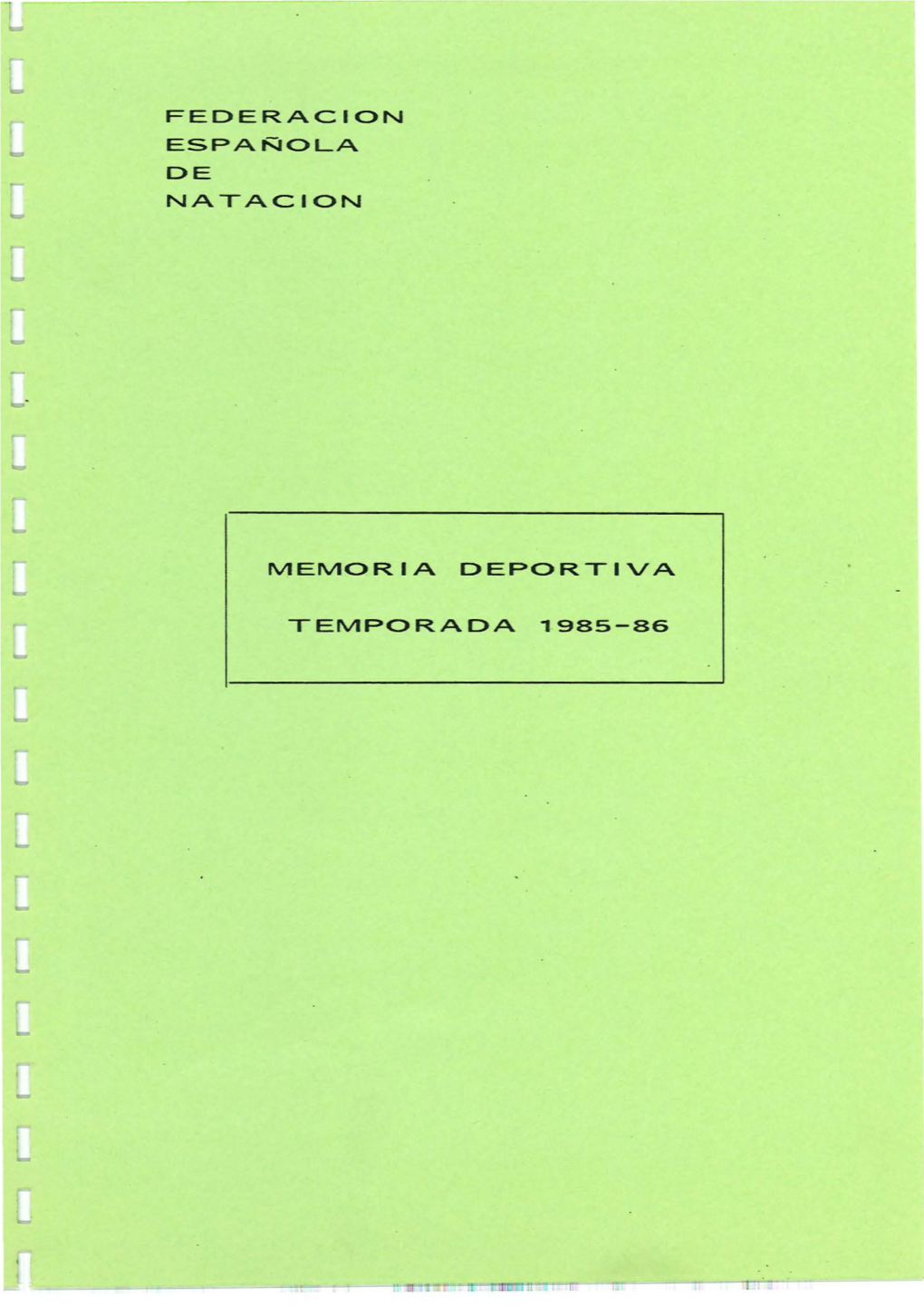 Federacion Espanola De Natacion Memoria Deportiva