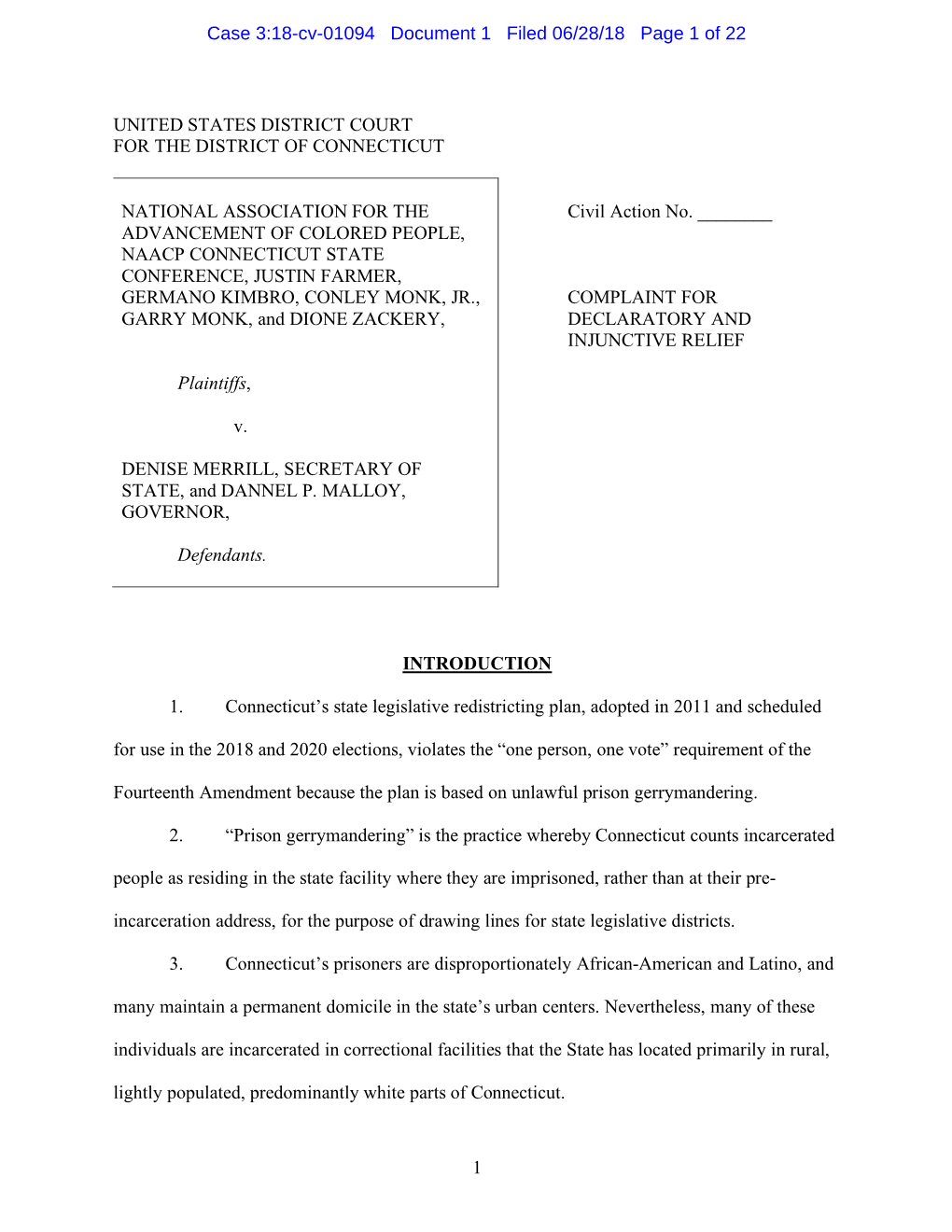 Case 3:18-Cv-01094 Document 1 Filed 06/28/18 Page 1 of 22