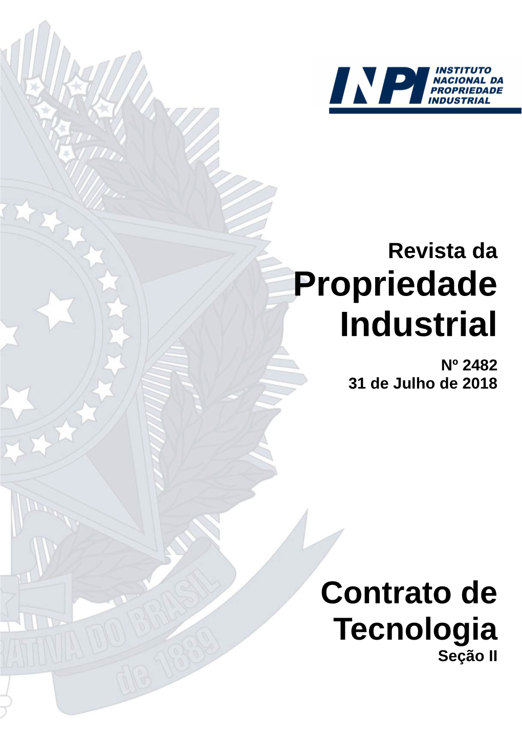 Revista Da Propriedade Industrial Nº 2482 31 De Julho De 2018