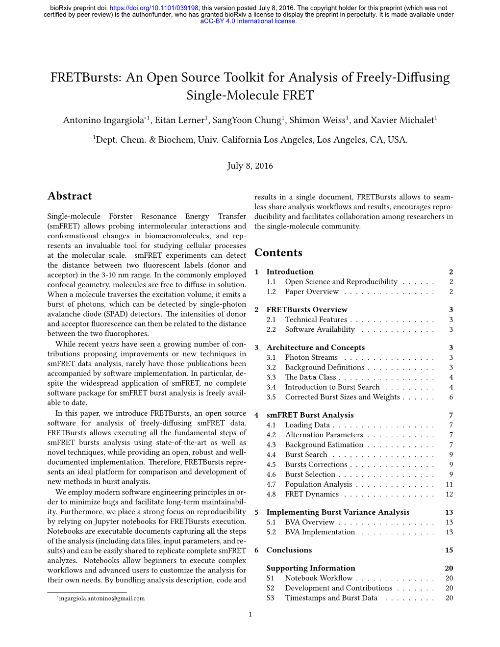 An Open Source Toolkit for Analysis of Freely-Diffusing Single