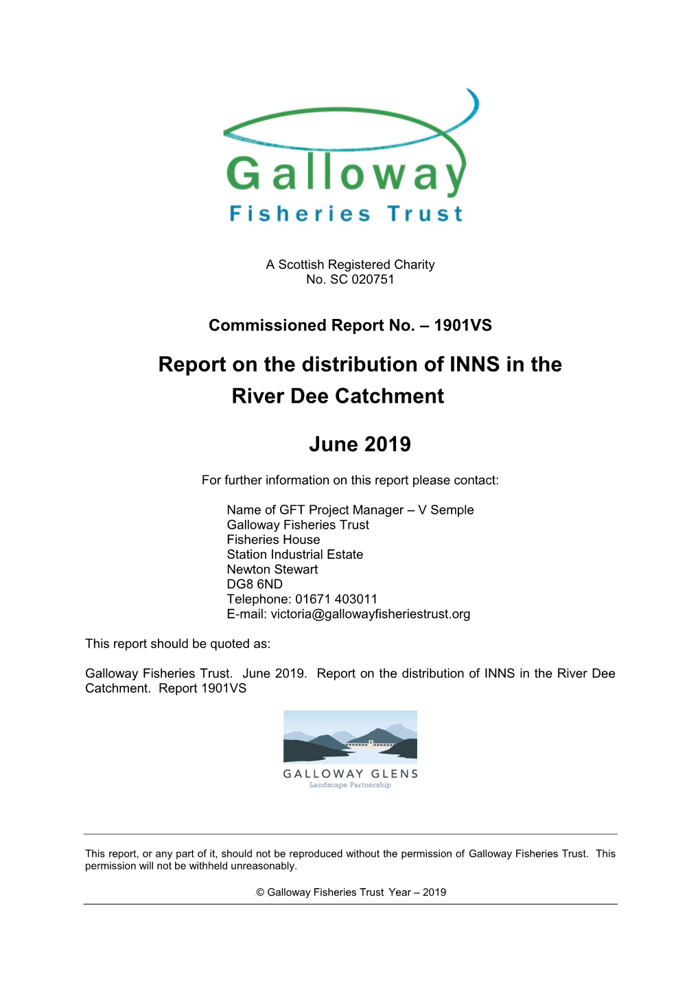 Report on the Distribution of INNS in the River Dee Catchment
