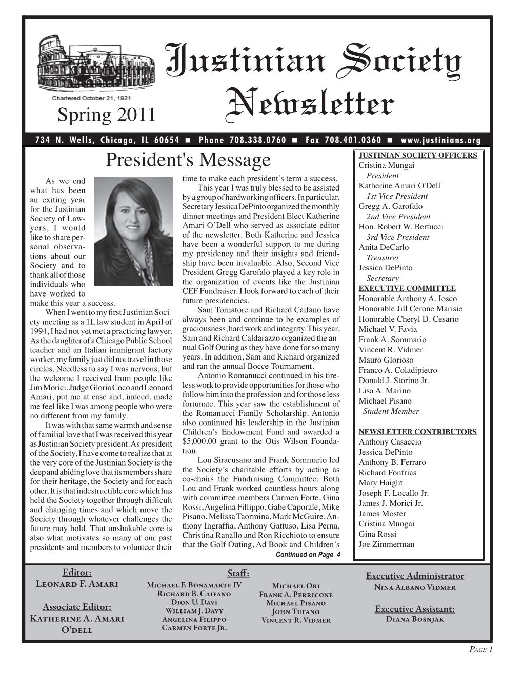 Spring 2011 Newsletter 734 N