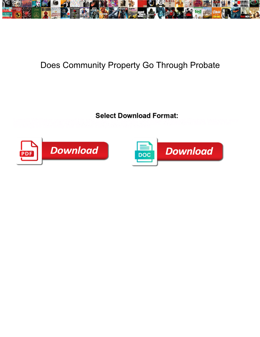Does Community Property Go Through Probate