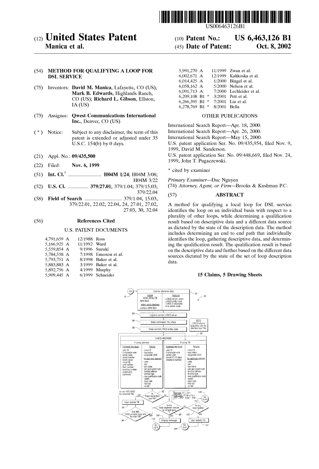 (12) United States Patent (10) Patent No.: US 6,463,126 B1 Manica Et Al