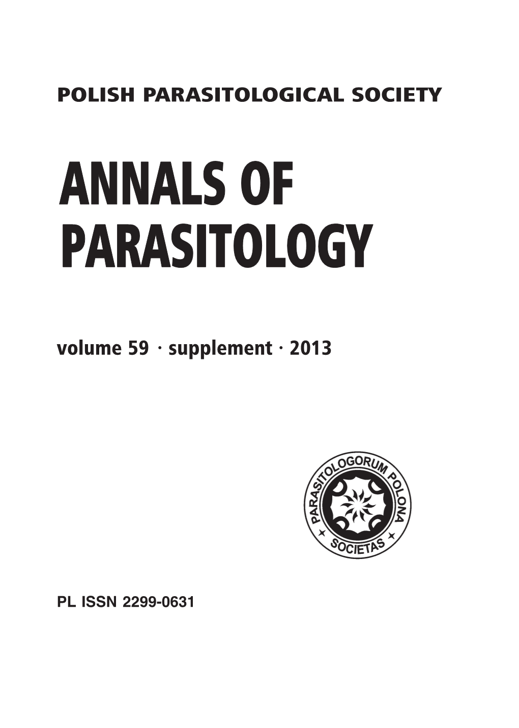 POLISH PARASITOLOGICAL SOCIETY Volume 59 · Supplement