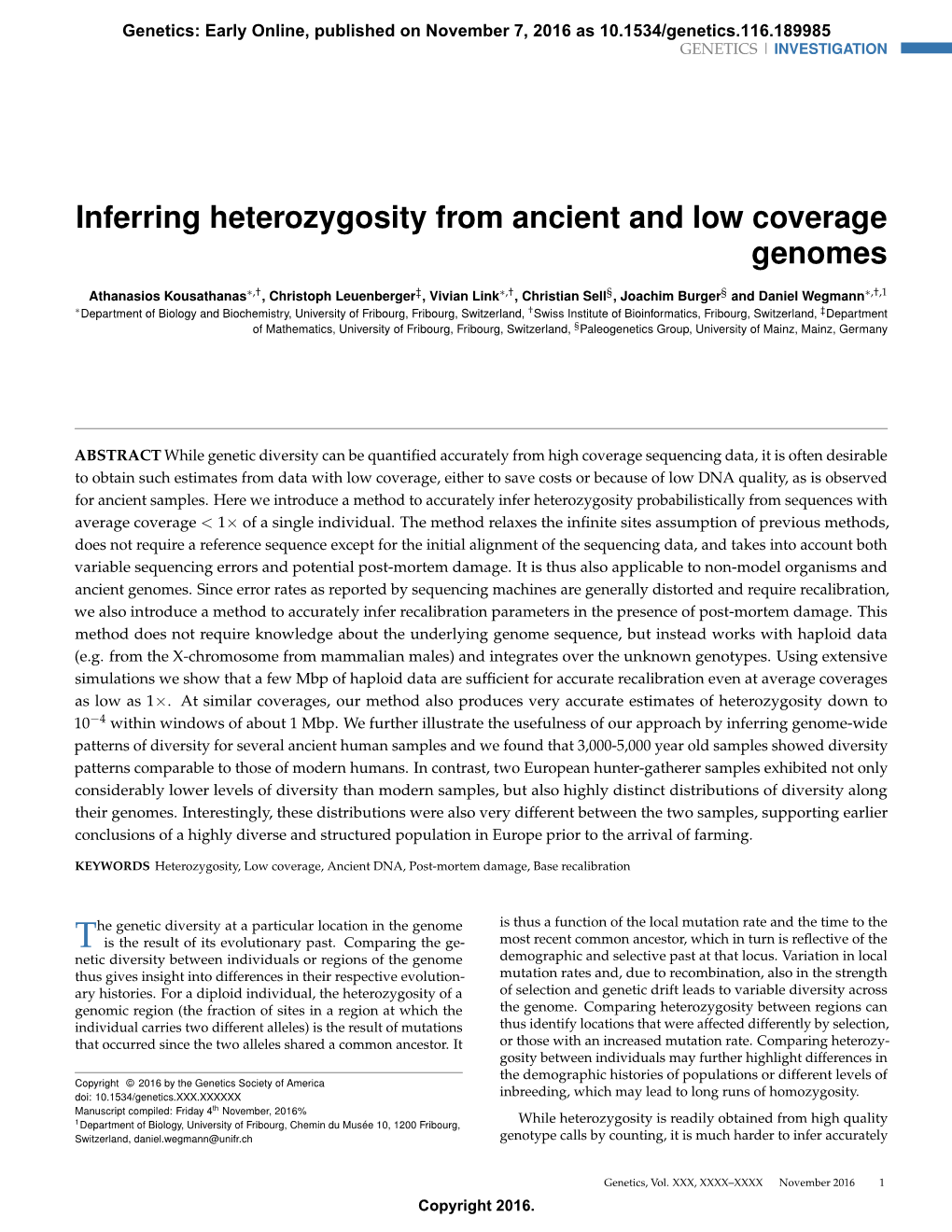 Inferring Heterozygosity from Ancient and Low Coverage Genomes