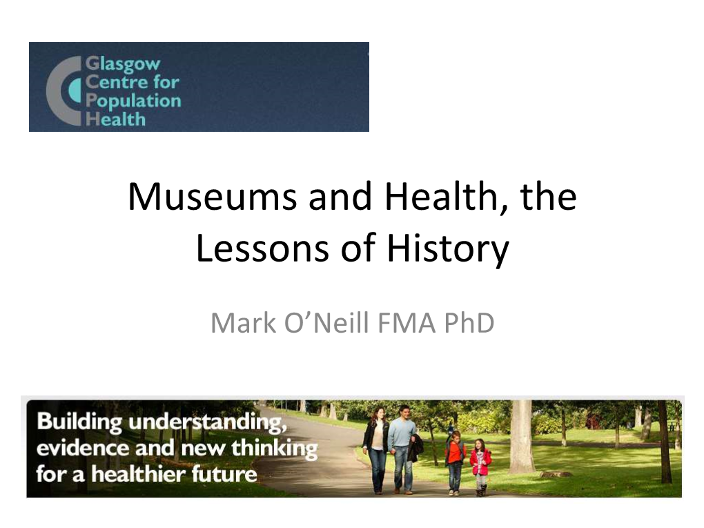 Museums and Health, the Lessons of History