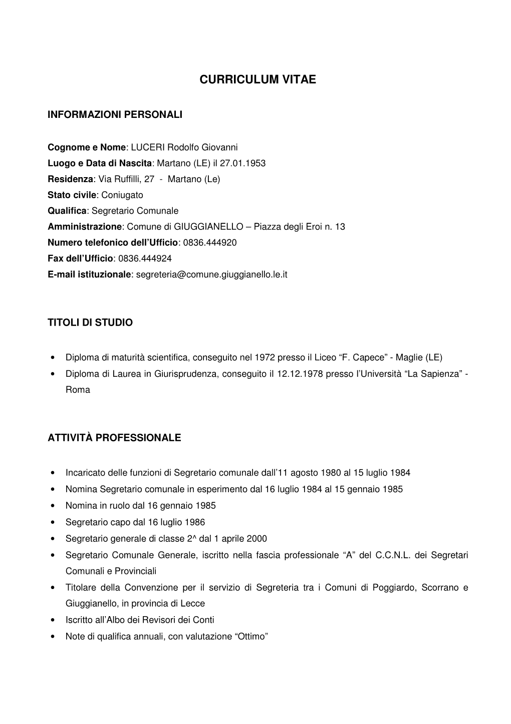 Curriculum Vitae LUCERI Rodolfo