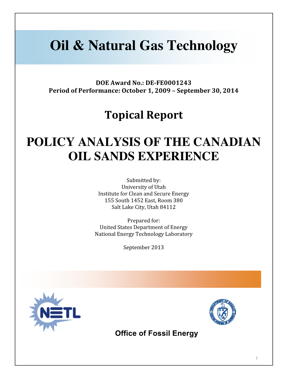 Oil & Natural Gas Technology