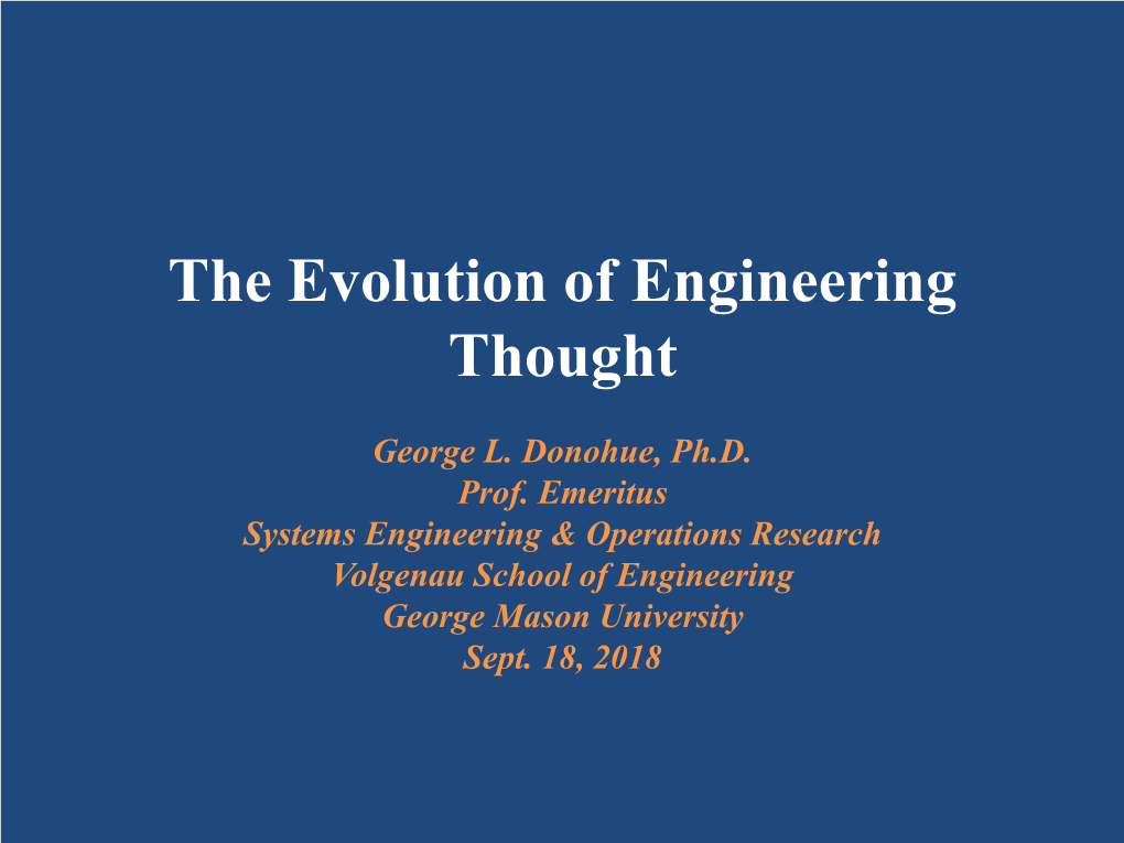 Introduction to Engineering Thought