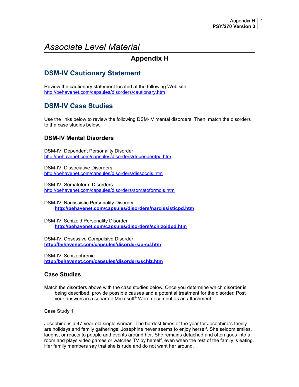 DSM-IV & DSM-IV-TR Cautionary Statement