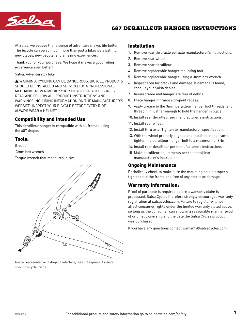 687 Derailleur Hanger Instructions