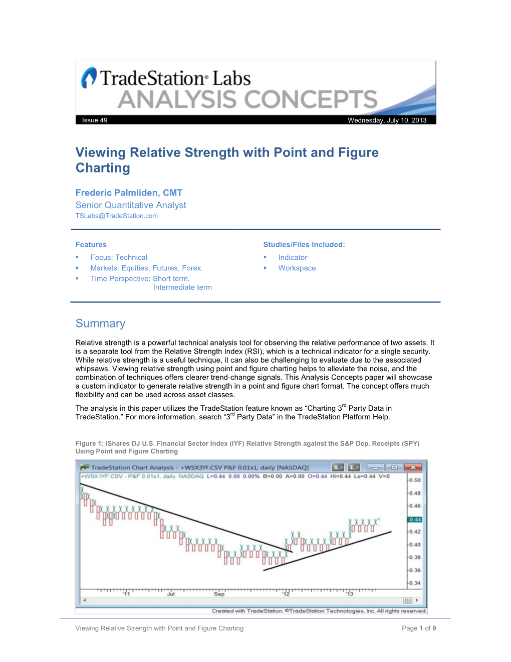 Viewing Relative Strength with Point and Figure Charting