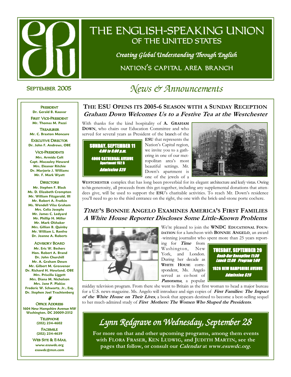 SEPTEMBER 2005 News & Announcements