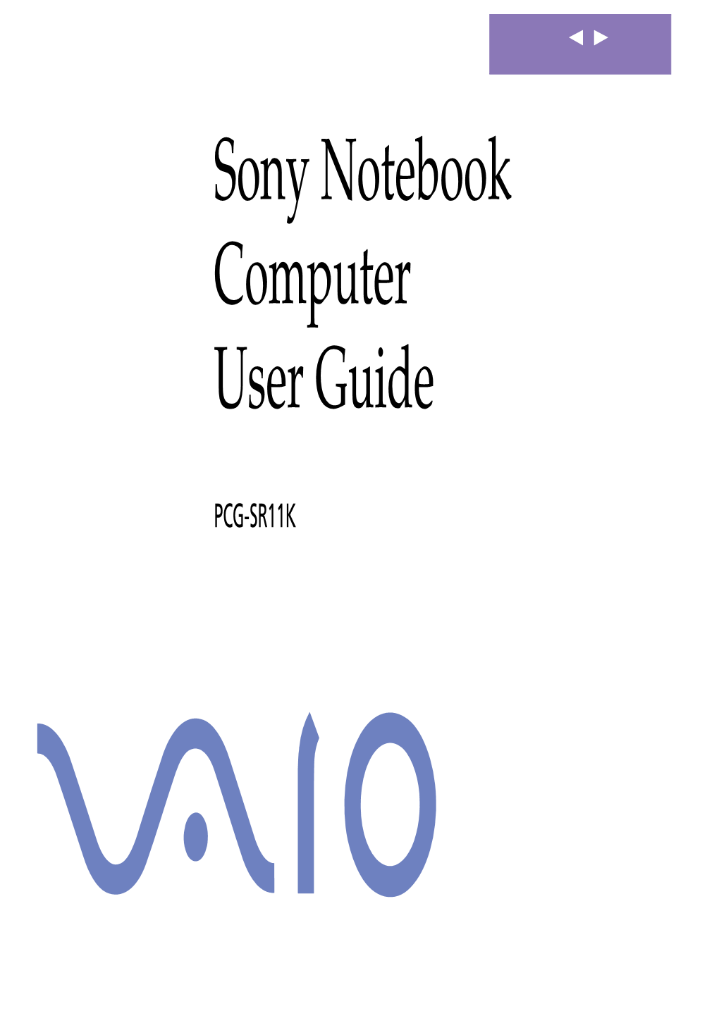 Sony Notebook Computer User Guide