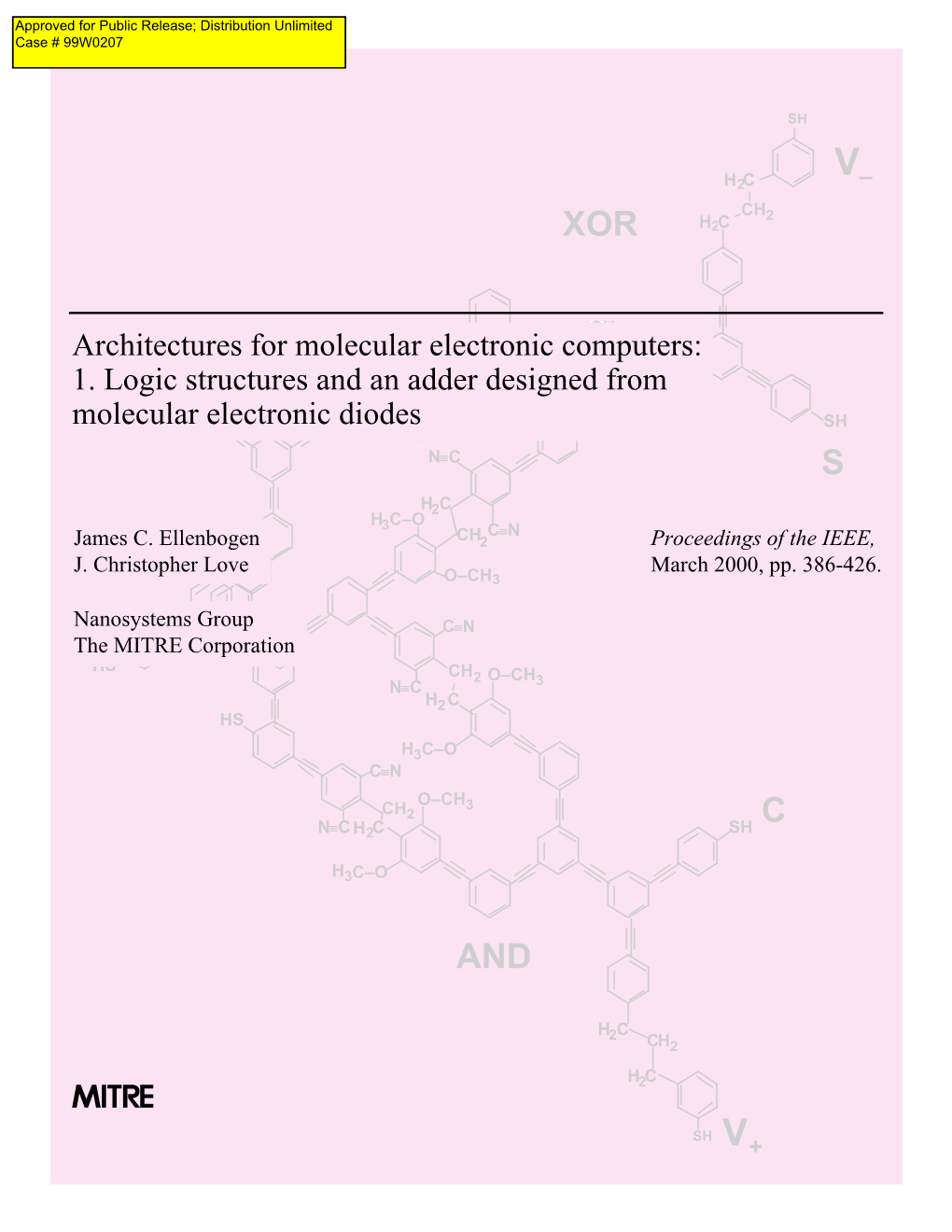 1. Logic Structures and an Adder Designed from Molecular Electronic Diodes