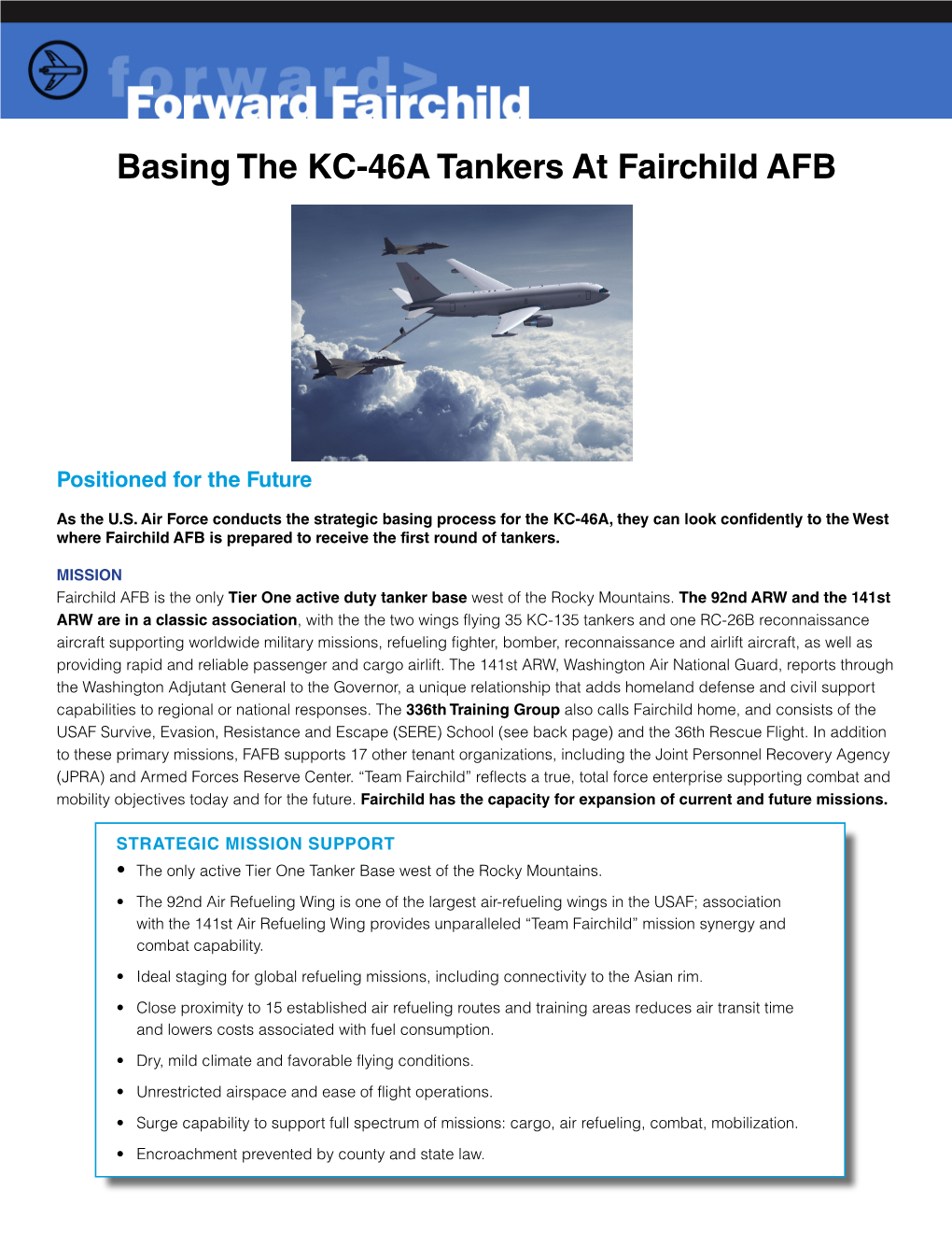 Basing the KC-46A Tankers at Fairchild AFB